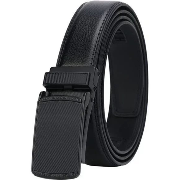New Men's Comfort Genuine Leather Belt with Automatic Click Buckle - Picture 1 of 7